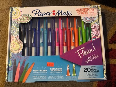 Paper Mate Flair Felt Tip Pen 20 Piece Set, Medium Point 0.7, Assorted Colors
