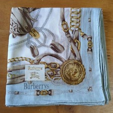 Burberrys Handkerchief Classic Silk Square Vintage Rare Authentic UK
