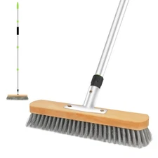 ETOUPA Stainless Steel Wire Scrub Brush with Long Handle, 62" Heavy Duty Floo...