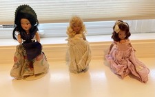 LOT of 3 VINTAGE Nancy Ann Storybook Bisque Dolls Princess Ann, Original Dresses