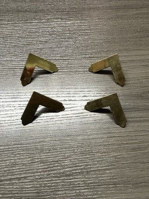 4 Vintage KBC Brass Cabinet Corners  2 x 1/2 NOS (47)