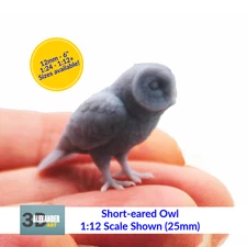 Short-eared Owl - 1:12 Scale miniature bird figurine by Alexander Kuzmenko
