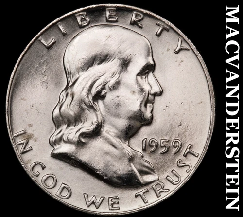 1959-D Silver Franklin Half Dollar - FBL - Choice Gem Brilliant Unc+++  #G8425