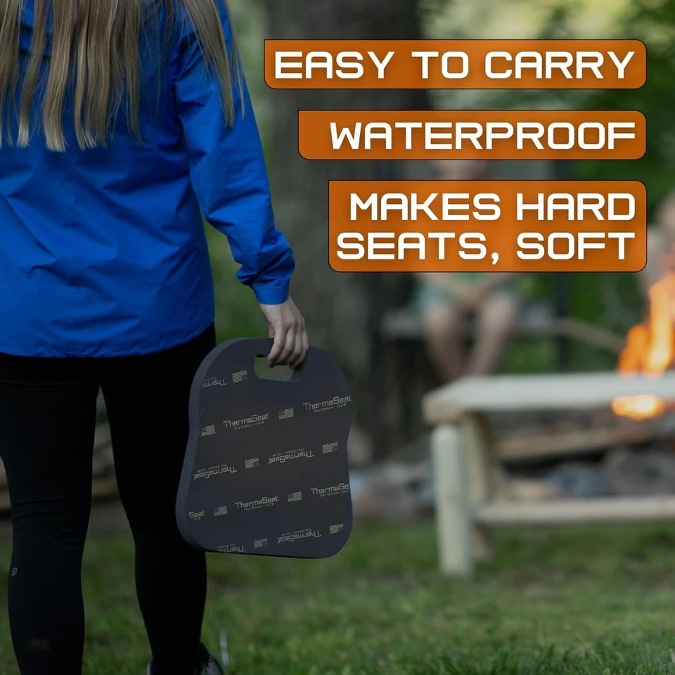 Almofada de assento de estádio de espuma preta – conforto impermeável para fãs de esportes, 13” x 14” - Imagem 4 de 4