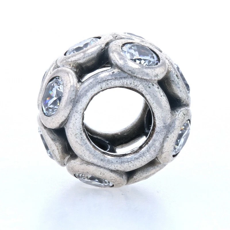 Neuf PANDORA Fantasque Feux Zircon Transparent Breloque - Argent Perle 791153CZ - Photo 3/4