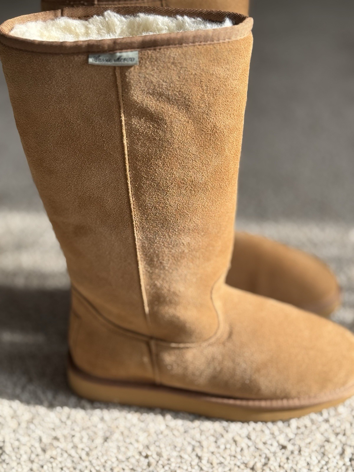 Aussie Merino Size W 7 Winter Boots Suede Leather Sheepskin Brown 🔥🔥🔥🔥