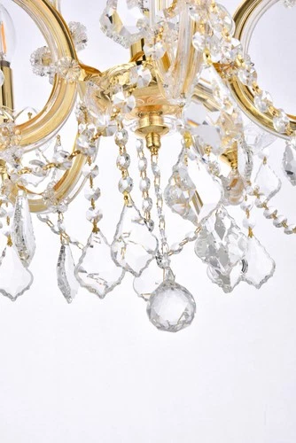 Elegant Lighting 2800D20/RC Maria Theresa 6 Light 20"W Crystal - Gold - Picture 9 of 12