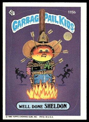 Garbage Pail Kids Series 3 1986 #115b Well Done Sheldon