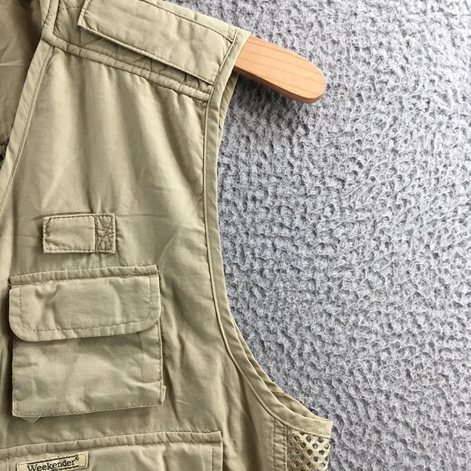 Chaleco Weekender Traveler Adventure Series Para Hombre M Beige Malla Sin Mangas Cremallera Completa Foto 4 de 4