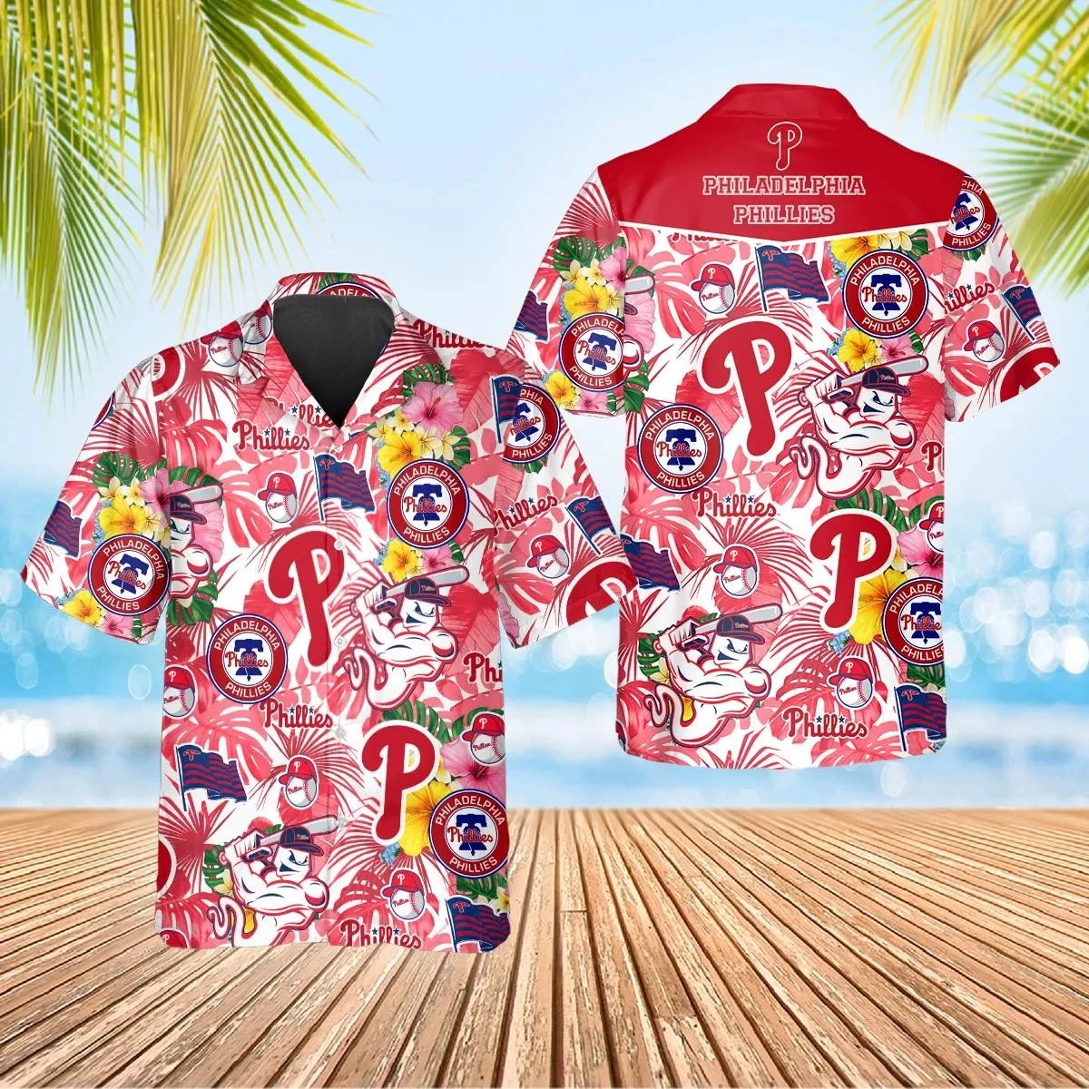 Philadelphia Baseball Tropical Vibes Summer Aloha Unisex Hawaiian Shirt, Gift for Fan