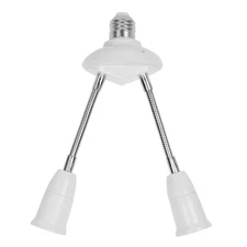 White E27 Light Socket Splitter Household LED Bulb Photography Socket Adapter Co