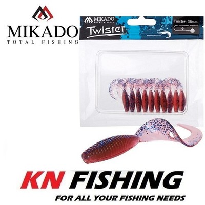 MIKADO TWISTER Soft Plastic Worm 38mm 10pcs