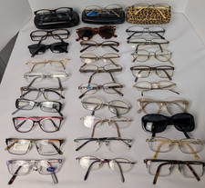 Lot of 30 Eyeglass Frames New/Pre-Owned with 3 Cases Mixed Brands Sunglasses