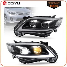 2pcs Pair Projector Led Drl Headlights For 2011-2013 Toyota For Corolla Ce 1.8l