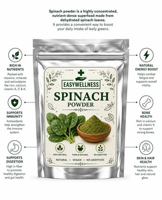 Spinach Powder Pure Natural Green Superfood Vegan Herbal Supplement