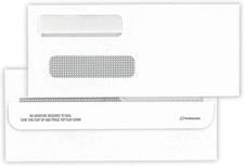 #8 Double Window Check Envelopes, Made in USA, 100 Pack