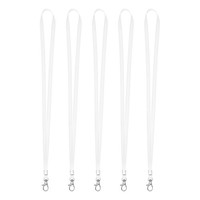 5Er-Pack Lanyards FüR Id-Ausweise, Weiß 1 Cm Breit