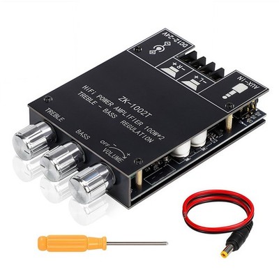 ZK-1002T Bluetooth 5.0 Stereo Amplifier Board, 200W HiFi 2.0 Channel Mini Aud...