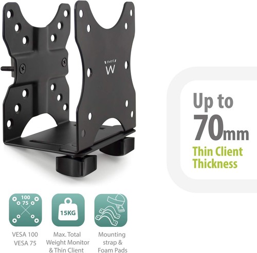 ewent - Intel Mini PC and Mac Mini Stand with VESA Desk Mount - 第 6/6 張圖片