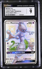 CGC 9 Mewtwo Gx SV59/SV94 Shiny Vault Holo Hidden Fates Graded Pokemon Card