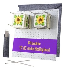Crochet Blocking Board with 20 Pegs - Granny Square, Waterproof, Crochet Kit ...
