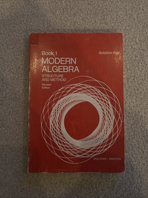 Book 1 Modern Algebra Structure And Method,  SOLUTIONS KEY, DOLCIANI, Rare Find