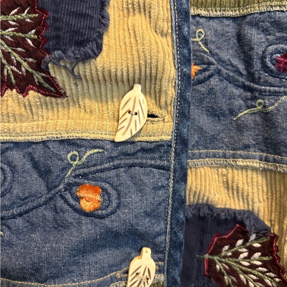 New Direction Denim Patchwork Button Down Shirt S… - image 7