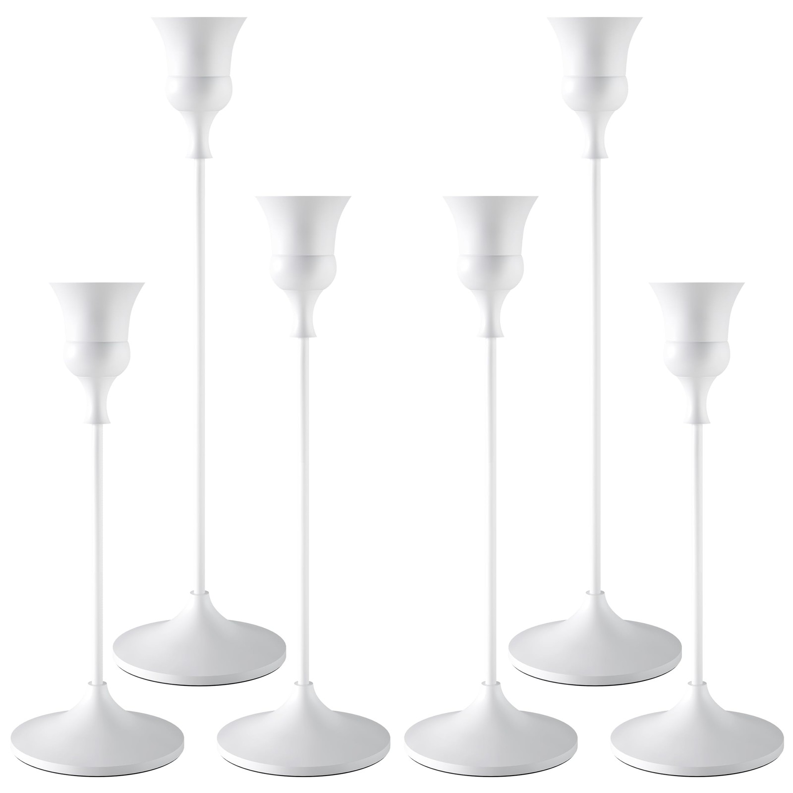S White, 6 Packs Taper Candle Holder For Candlesticks, Cand.