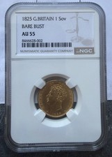 1825 Full Sovereign NGC AU55 Superb Detail See Pics! Hard To Find Graded!