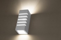 Wandleuchte E27 Gips Weiß Modern Zeitlos Innen Flur Treppenhaus Lampe Innen