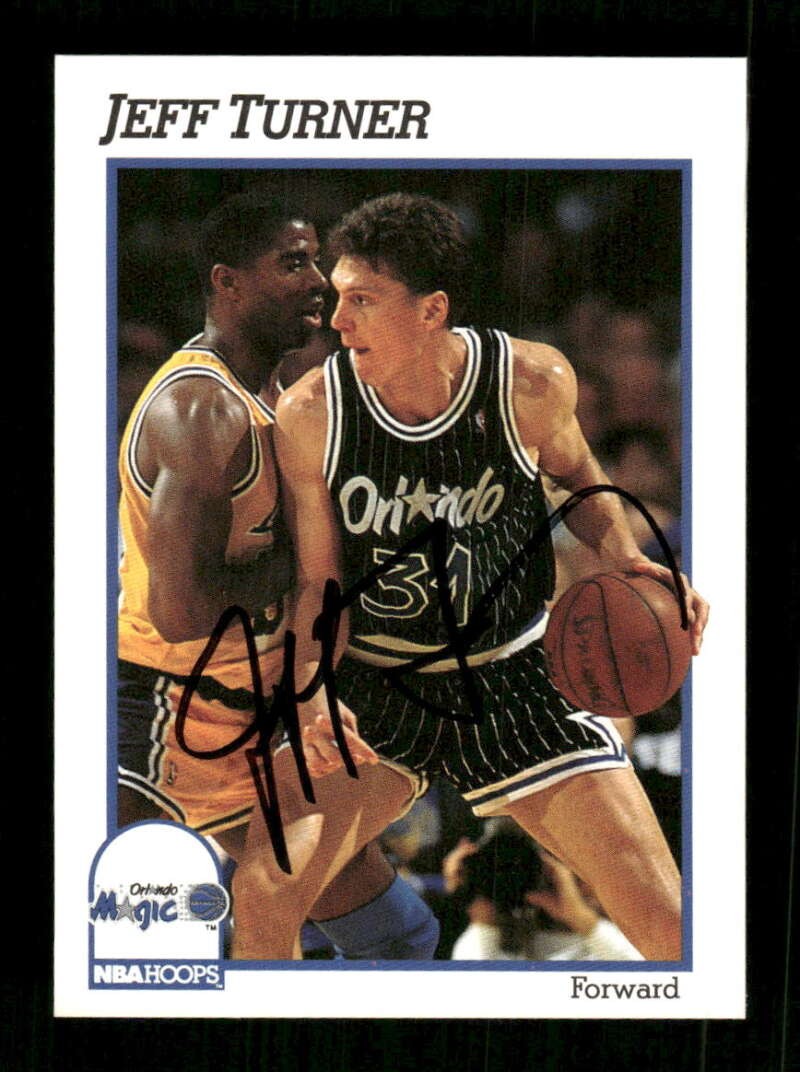 1991-92 NBA Hoops #409 Jeff Turner signed autograph black sharpie bxcp73