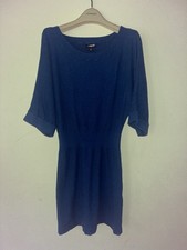 Express Blue Cotton Blend knit Boat Beck 3/4 Dolman Sleeve Dress sz S/P