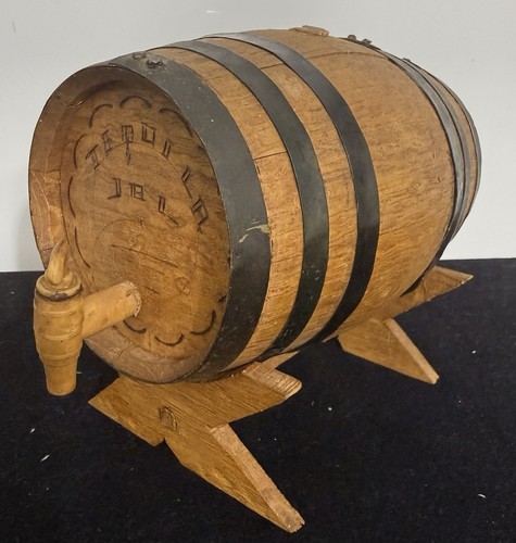 1.5 L Oak BARREL / Empty Tequila Jal. Dispenser / 7” L X 6” Tall X 4” Diameter