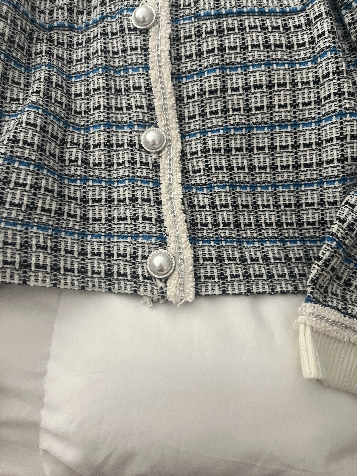 Talbots Tweed Button Down Sweater With Collar siz… - image 5