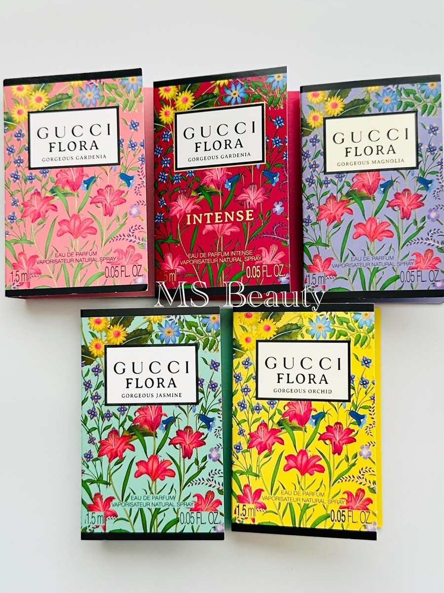 Gucci Flora Perfume Sample 5pcs (Gardenia, Jasmine, Magnolia