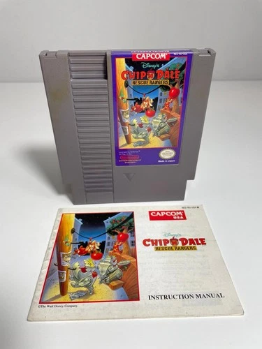 Chip and Dale Rescue Rangers Nintendo NES Game w Manual Authentic Good