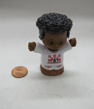 New! Fisher Price Little People African American Christmas Boy In pj's Jammies