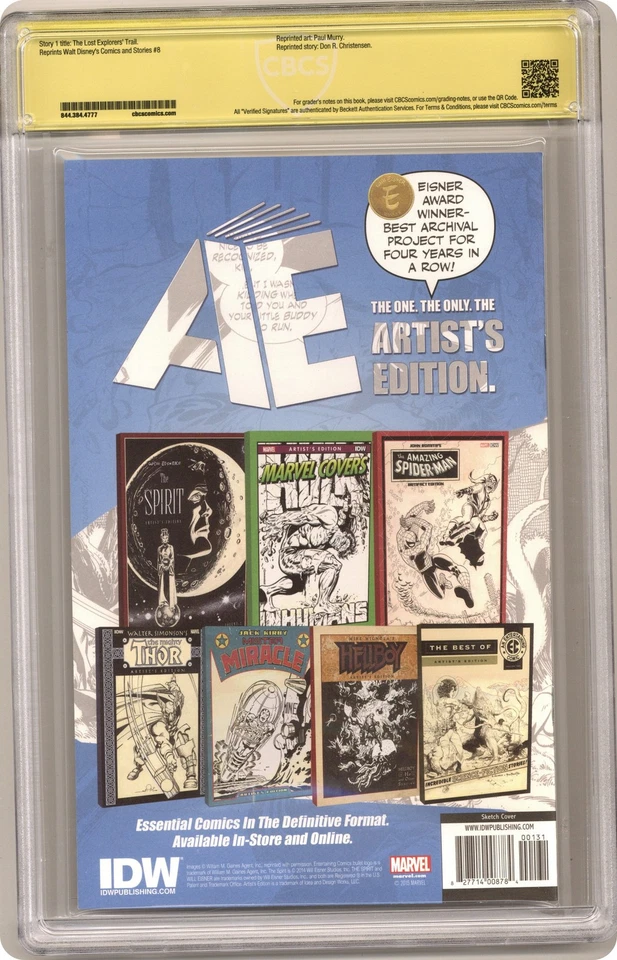 Mickey Mouse 1SKETCH CBCS 9.8 Witnessed Sig Elias Chatzoudis 2015 22-0692A42-387 Foto 2 de 2