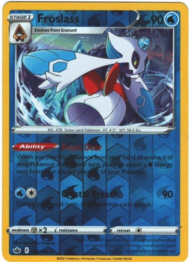 Pokemon Froslass [SWSH06: Chilling Reign - 036/198] Reverse Holofoil NM FREE ...