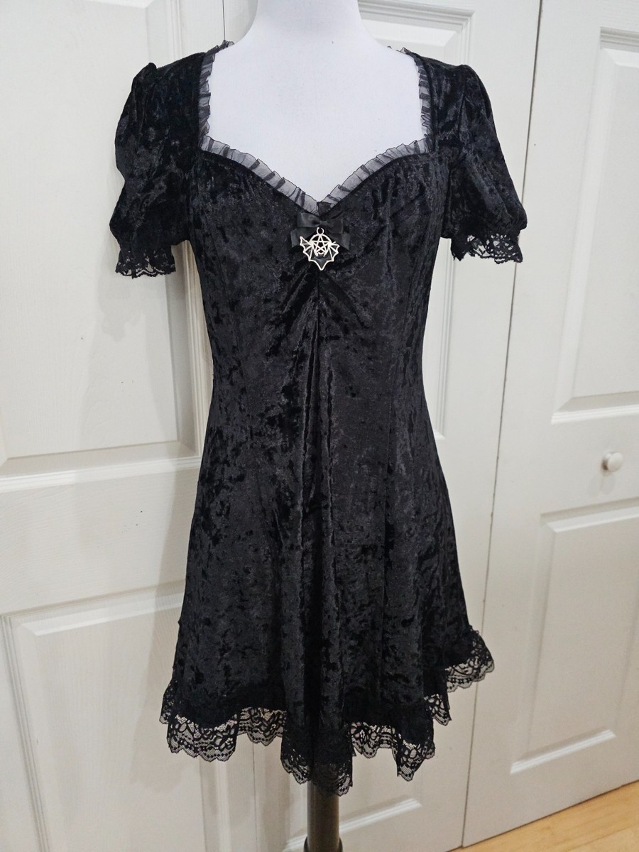 dolls kill dress F is for Fairies by Current Mood, Black, XX-Small Unholy Underbust Corset Tulle Maxi