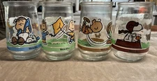 Welch's Vintage Peanuts Jelly Jars Set Of 4. 2,3,4,7