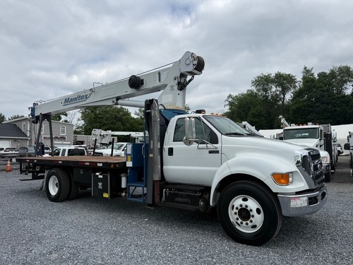 2013 Ford F-750 Used Manitex 1970C 19 Ton 70' Jib Flatbed Straight Crane Truck