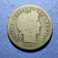 1909 Barber Dime  Good