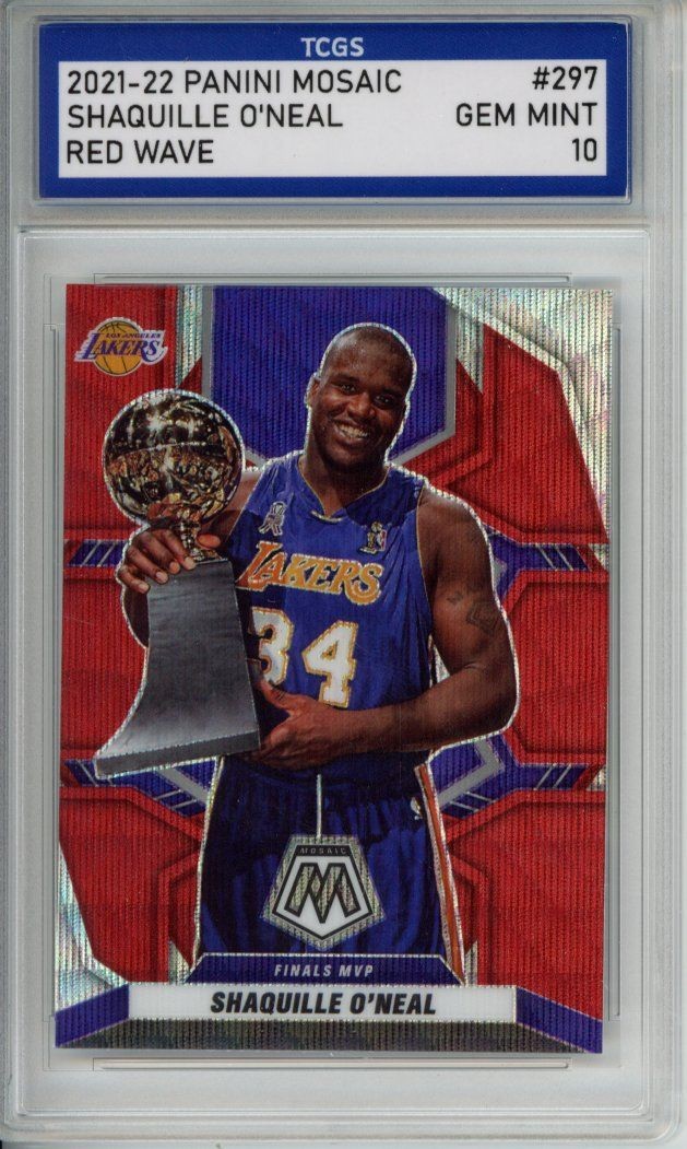 2021-22 PANINI MOSAIC RED WAVE #297 SHAQUILLE O'NEAL TCGS GEM MINT 10
