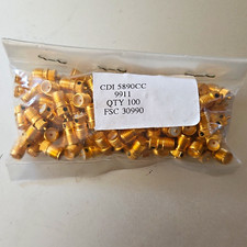 CDI Lot of 100 SMA Female RF Coax Connectors Gold Plated 5890CC SEE DETAILS