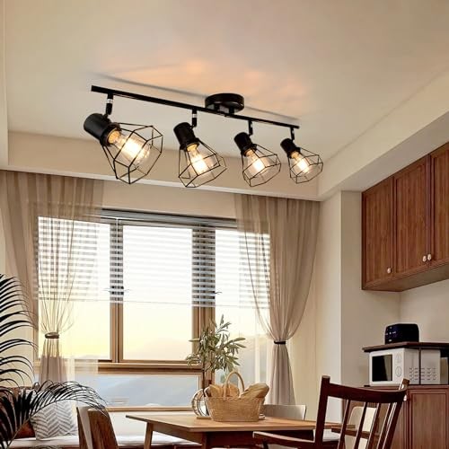  4-Light Track Lighting Kit, Directional Rotatable Ceiling Light Fixtures, 