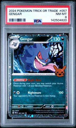2024 POKEMON TRICK OR TRADE #057 GENGAR PSA 8