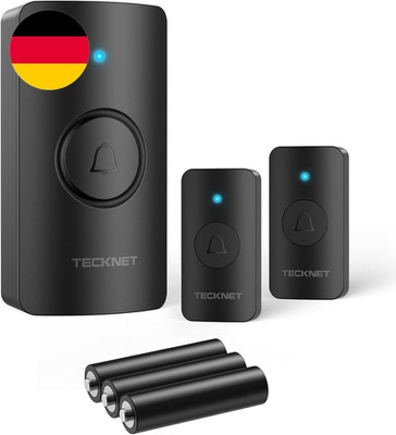 TECKNET Funkklingel 1 Empfänger Und 2 Sender, Schwarz