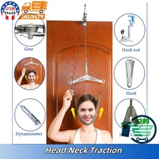 Over Door Neck Traction Stretcher Cervical Head Brace Pain Relief Device Home