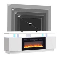 Large Fireplace TV Stand for TVs up to 90 Inches With Electric Fireplace Insert